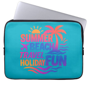 Vibrant Summer Typography Collage with Graphic Fus Laptop Fodral