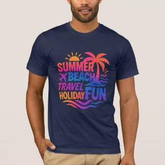 Vibrant Summer Typography Collage with Graphic Fus T Shirt