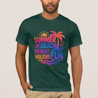 Vibrant Summer Typography Collage with Graphic Fus T Shirt