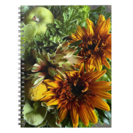 Vibrant Sunflower and Alstroemeria Bouquet Noteboo Anteckningsbok