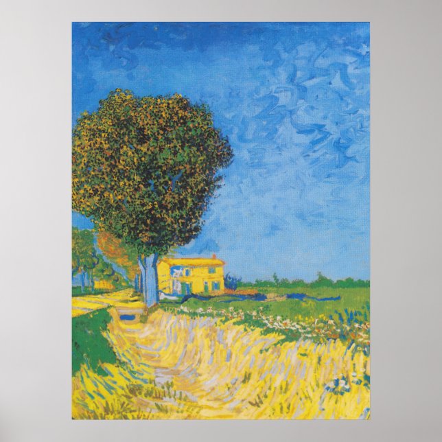 Vibrant Sunny Path & Yellow House av Van Gogh Poster (Framsidan)