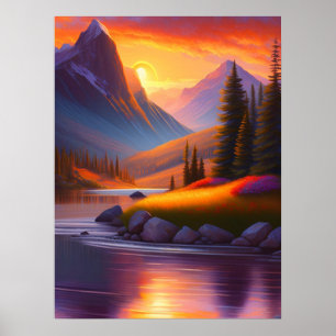 Vibrant Sunrise Ligcape Digital nedladdning Poster