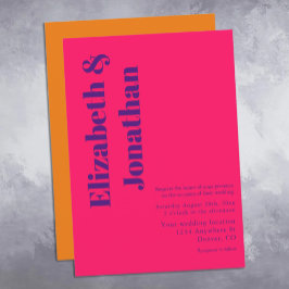 Vibrant Sunrise Minimalist Mix & Match Wedding Inbjudningar