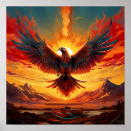 Vibrant Sunrise Phoenix Poster - Majestic Wildlife