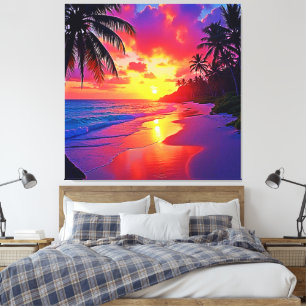 Vibrant Sunset Beach Dream Design Canvastryck