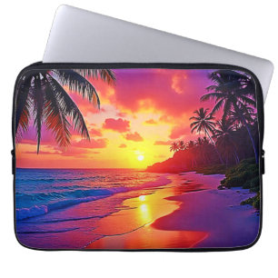 Vibrant Sunset Beach Dream Design Laptop Fodral