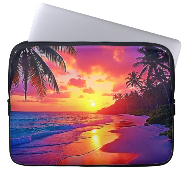 Vibrant Sunset Beach Dream Design Laptop Fodral (Framsidan)