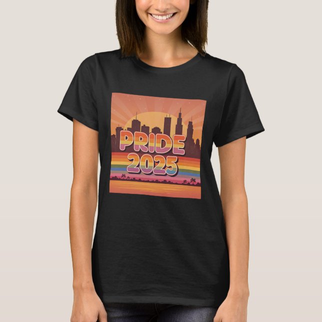 Vibrant Sunset Cityscape Pride 2025 Kvinnor T Shirt (Framsida)