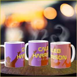 Vibrant Sunset Modern Tech Studenten Kaffemugg