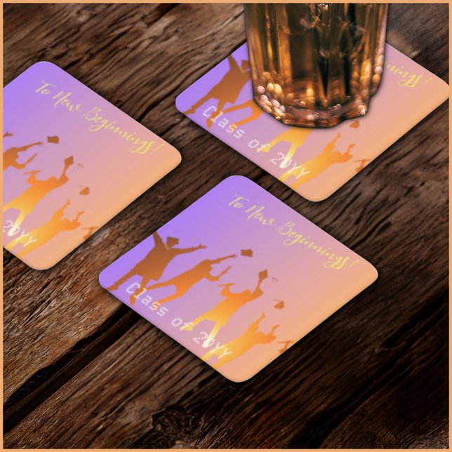 Vibrant Sunset Modern Tech Studenten Underlägg Papper Kvadrat (Skapare uppladdad)