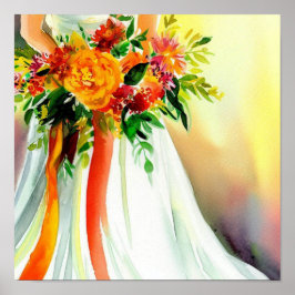 Vibrant Sunset, Möhippa Cascading Bouquet 1, Poster
