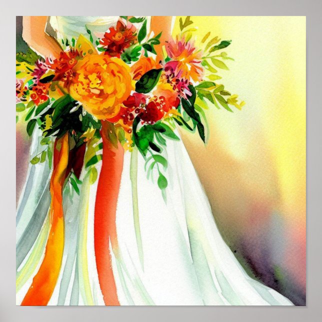 Vibrant Sunset, Möhippa Cascading Bouquet 1, Poster (Framsidan)