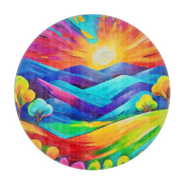 Vibrant Sunset Mountain Art-utskrift