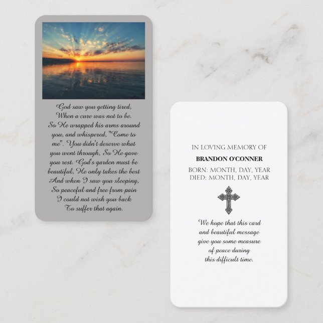 Vibrant Sunset Purple Oange Yellow Blue Sympathy  Visitkort (Fram/baksida)