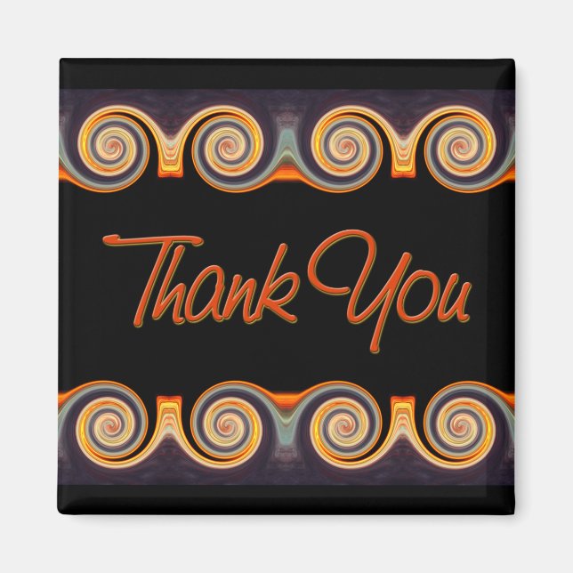 Vibrant Sunset Swirl Tack Magnet (Framsidan)