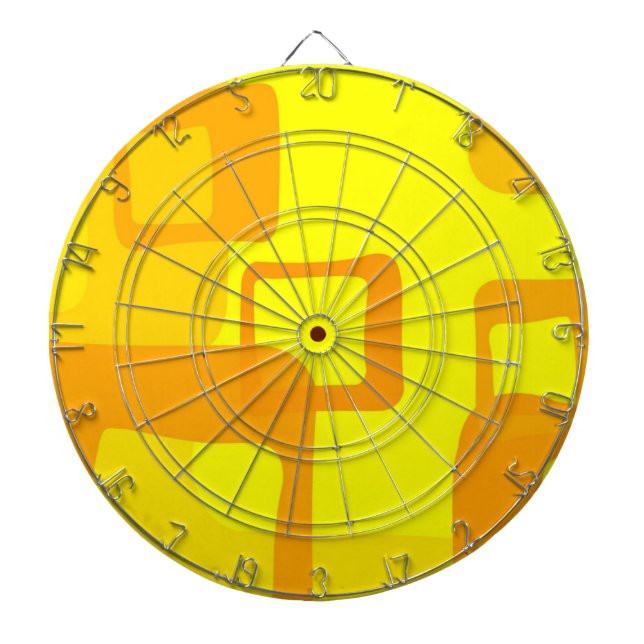 Vibrant Sunshine Flow – Modern Abstract Art Shapes Darttavla (Framsidan)