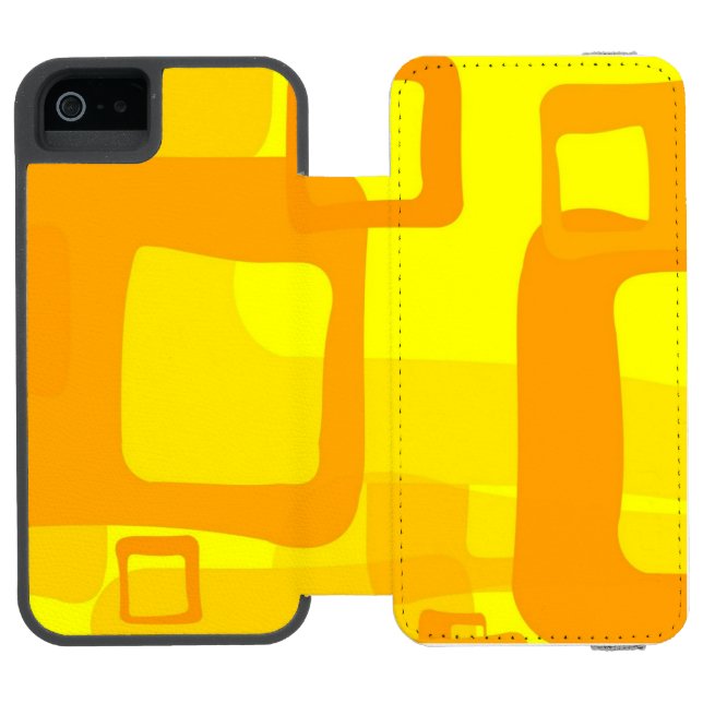 Vibrant Sunshine Flow – Modern Abstract Art Shapes Incipio iPhone Wallet Skal (Folio Öppen)