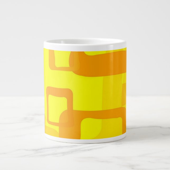 Vibrant Sunshine Flow – Modern Abstract Art Shapes Jumbo Mugg (Framsidan)