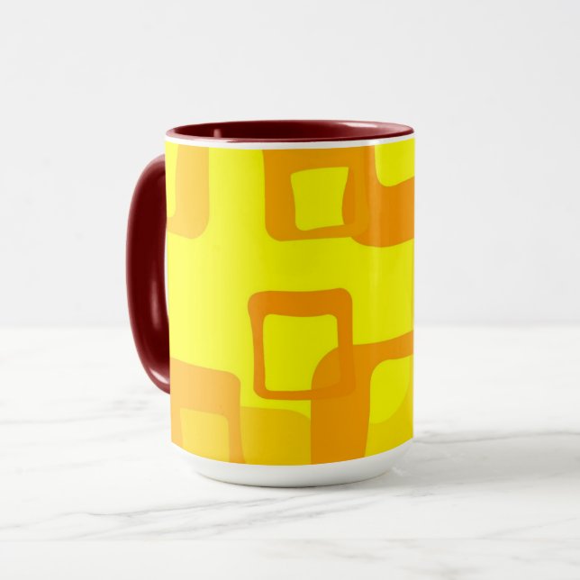 Vibrant Sunshine Flow – Modern Abstract Art Shapes Mugg (Framsida vänster)