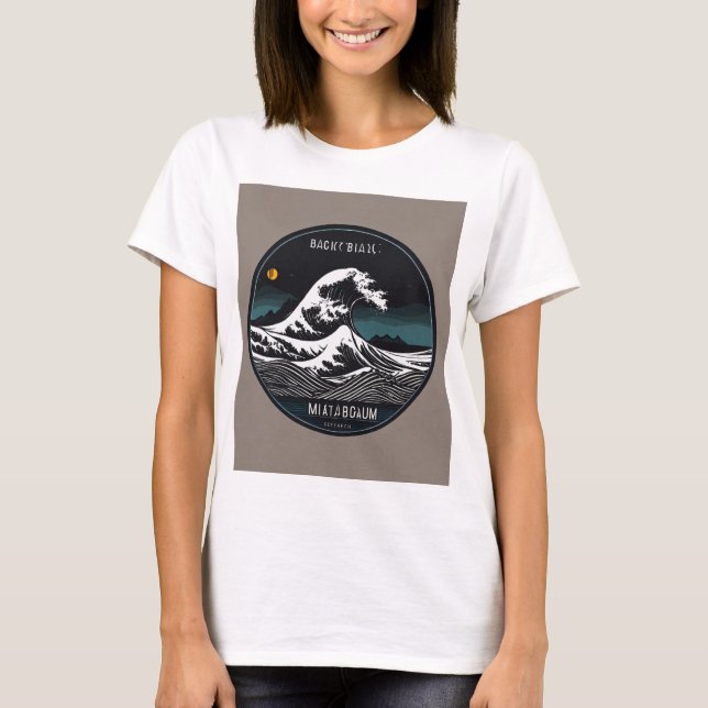 "Vibrant Surfer Rides Design T-Shirt - Fet och mör (Framsida)