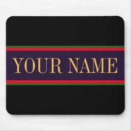 Vibrant svart, fetstilt Lila Rand med röd Grönt Musmatta