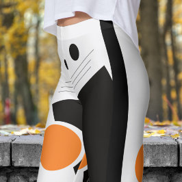 Vibrant svart och vit Abstrakt Mönster Leggings