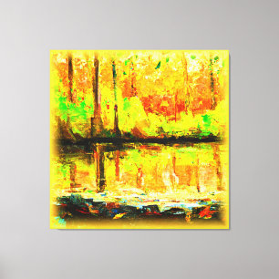 "Vibrant Swamp Forest" Cute Painting. Köp nu Canvastryck