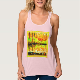 "Vibrant Swamp Forest" Cute Painting. Köp nu Linne Med Racerback