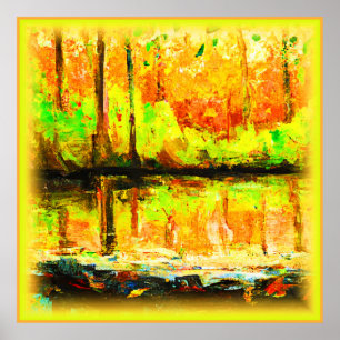 "Vibrant Swamp Forest" Cute Painting. Köp nu Poster