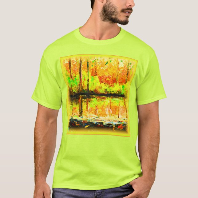 "Vibrant Swamp Forest" Cute Painting. Köp nu T Shirt (Framsida)