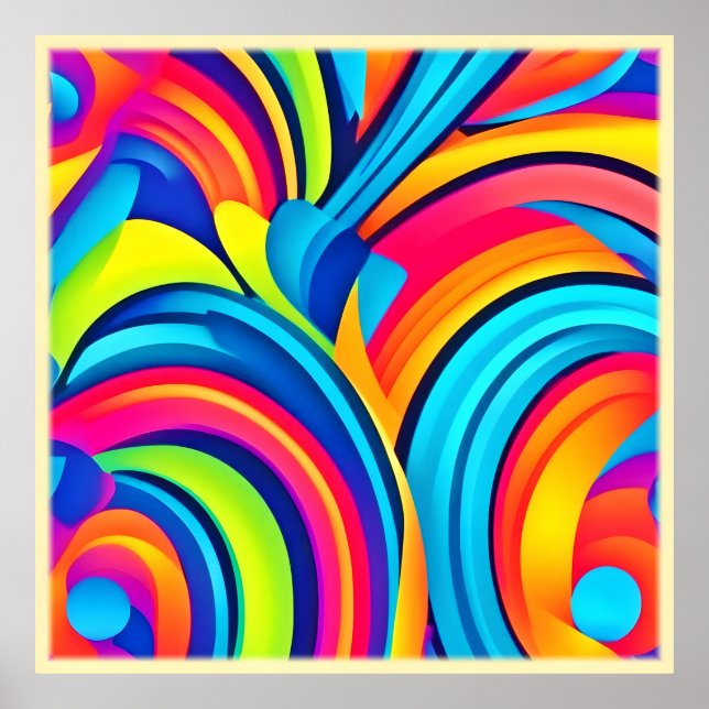 Vibrant Swirl Abstrakt Art Poster (Framsidan)