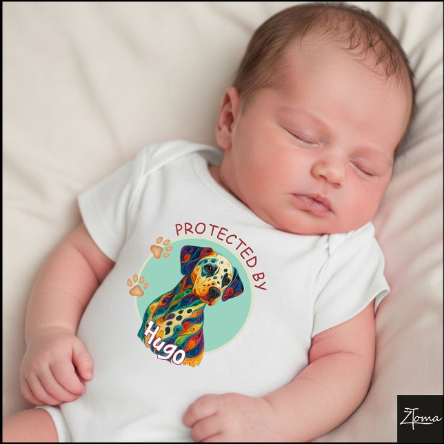 Vibrant Swirl Quilled Dalmatian Dog Portrait T Shirt (Skapare uppladdad)