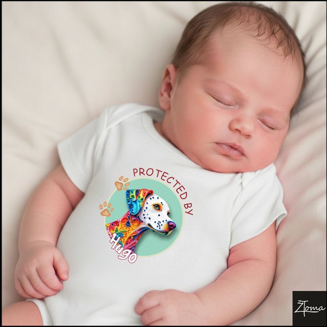 Vibrant Swirl Quilled Dalmatian Dog Portrait T Shirt (Skapare uppladdad)