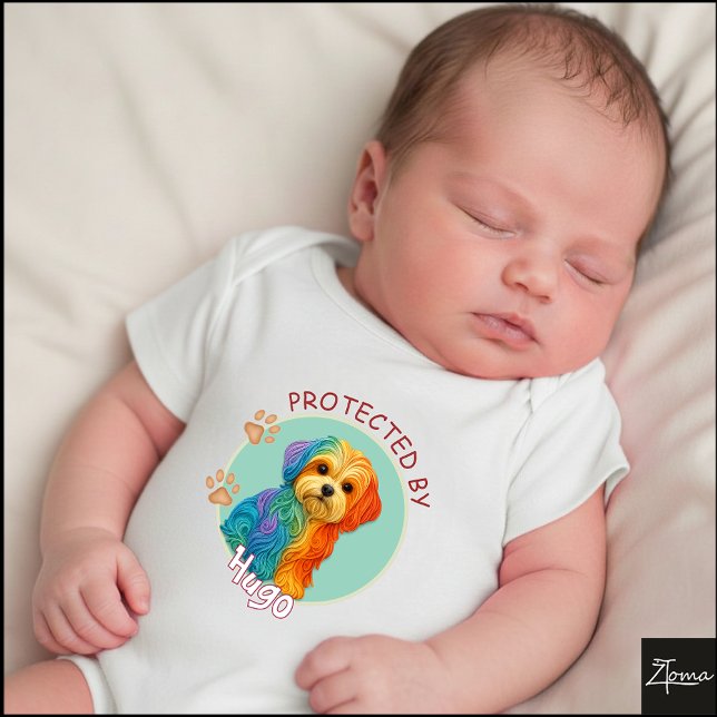 Vibrant Swirl Quilled Maltese dog Portrait T Shirt (Skapare uppladdad)