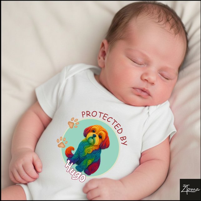 Vibrant Swirl Quilled Shih Tzu dog Portrait T Shirt (Skapare uppladdad)