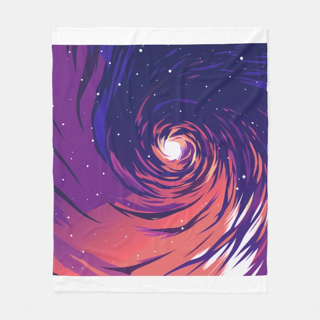 Vibrant Swirling Galaxy with Bright Center Fleecefilt (Framsidan)