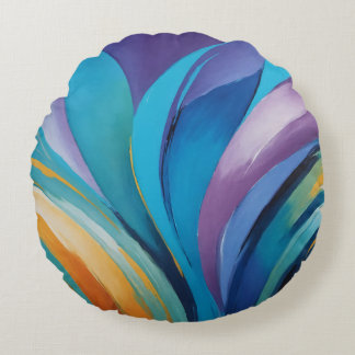 Vibrant Swirling Rund Kudde