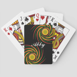 Vibrant Swirls Colorful Abstrakt Spiral Casinokort