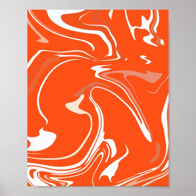 Vibrant Swirls of Orange Abstraction Poster (Framsidan)