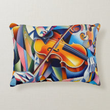 Vibrant Symfoni: Abstrakt Violinist Konst