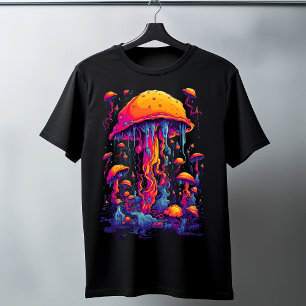 Vibrant symfoni: Jellyfish in Fantastical Neon T Shirt