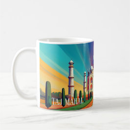 Vibrant Taj Mahal Sunrise Art Mug Kaffemugg