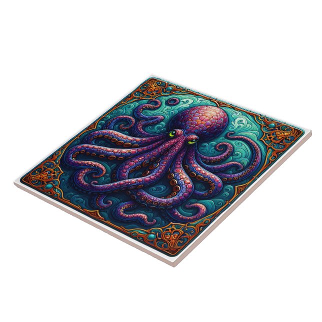 Vibrant taktopus-paneldesign kakelplatta (Sidan)