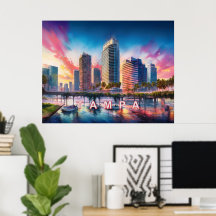 Vibrant Tampa Florida Colorful Abstrakt Art