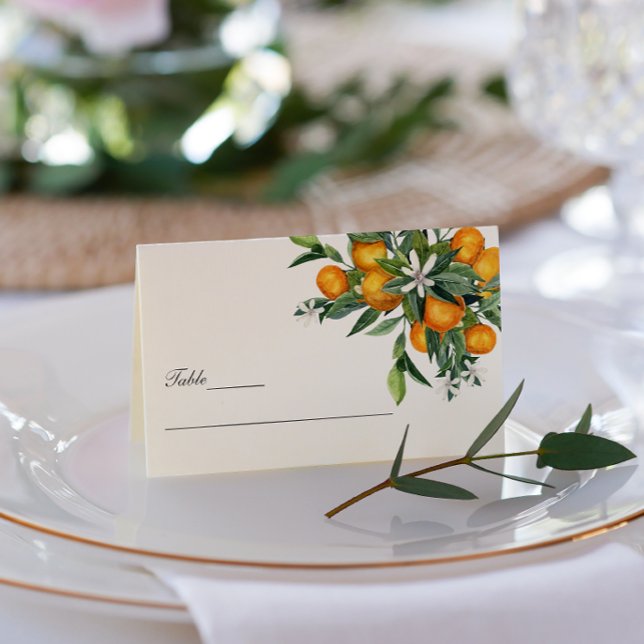 Vibrant Tangerine Citrus Orange Blommar Bröllop Visitkort (Skapare uppladdad)