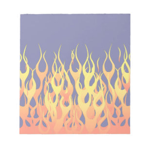 Vibrant Tävla Flamm på marinblått Anteckningsblock