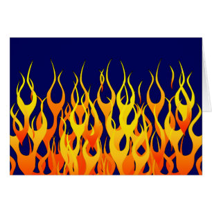 Vibrant Tävla Flamm på marinblått Hälsningskort