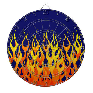 Vibrant Tävla Flamm på marinblått Piltavla