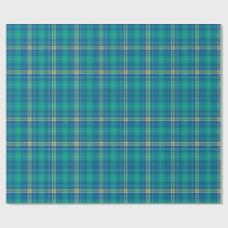 Vibrant Teal and Mariner Plaid Presentpapper