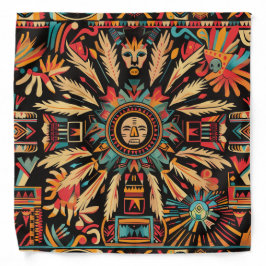 Vibrant Teal "Aztec Dream" Enchanting Bandanna Adu Bandana